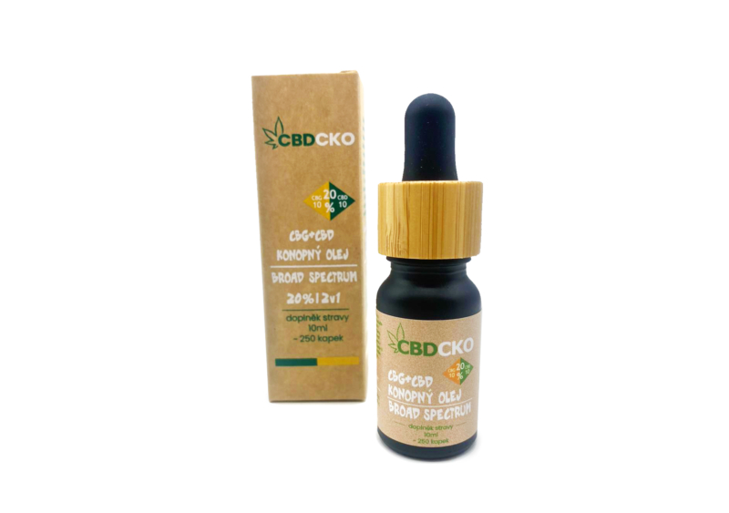 CBDčko Konopný olej 10% CBG + 10% CBD broad spectrum 20% 10
