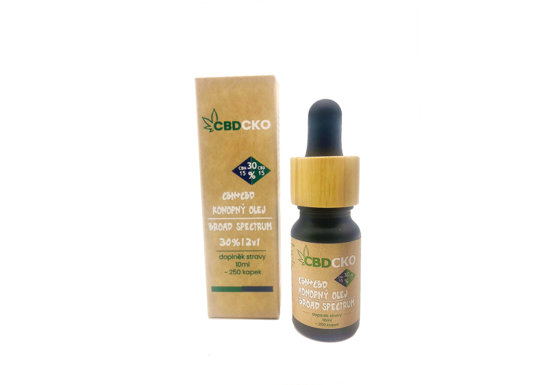 CBDčko Konopný olej 15% CBN + 15% CBD broad spectrum 30% 10