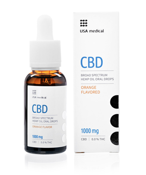 USA medical Oral Drops 1000mg CBD olej | 30 ml
